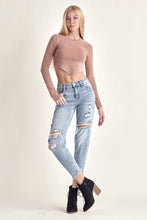 Load image into Gallery viewer, RISEN Distressed Slim Cropped Jeans