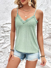 Load image into Gallery viewer, Eyelet Lace Trim V-Neck Cami