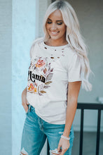 Load image into Gallery viewer, MAMA Floral Graphic Distressed Tee