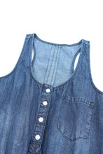 Load image into Gallery viewer, Buttoned Scoop Neck Denim Jumpsuit