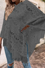 Load image into Gallery viewer, Openwork Fringe Detail Poncho