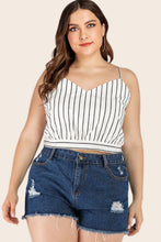 Load image into Gallery viewer, Plus Size Striped Tie-Back Cropped Cami