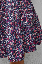 Load image into Gallery viewer, Floral Round Neck Flounce Sleeve Dress