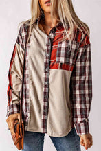 Load image into Gallery viewer, Plaid Collared Neck Buttoned Shirt with Pocket