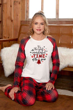 Load image into Gallery viewer, Slogan Graphic Top and Plaid Pants Set