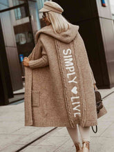 Load image into Gallery viewer, Full Size SIMPLY LIVE Hooded Cardigan