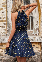 Load image into Gallery viewer, Polka Dot Tiered Belted Mini Dress