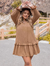 Load image into Gallery viewer, Plus Size Dot Flounce Sleeve Mini Dress