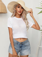 Load image into Gallery viewer, Round Neck Short Sleeve Knit Top