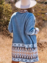 Load image into Gallery viewer, Plus Size Geometric  Open Front Cardigan with Pockets