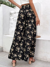 Load image into Gallery viewer, Floral Side Slit Wide Leg Pants