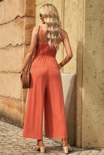 Load image into Gallery viewer, Smocked Spaghetti Strap Wide Leg Jumpsuit