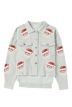 Load image into Gallery viewer, Santa Sequin High-Low Button Front Jacket