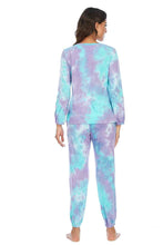 Load image into Gallery viewer, Tie-Dye Top and Drawstring Pants Lounge Set