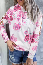 Load image into Gallery viewer, Floral Crisscross Drawstring Hoodie