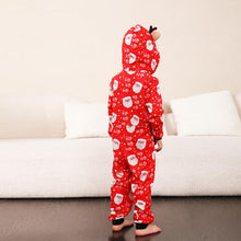 Load image into Gallery viewer, Santa Print Hooded Jumpsuit