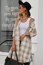 Load image into Gallery viewer, Double Take Plaid Button-Up Longline Shacket with Breast Pockets