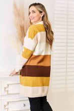 Load image into Gallery viewer, Woven Right Color Block Dropped Shoulder Cardigan