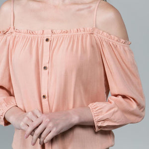 Dusty Peach Cold Shoulder Camisole
