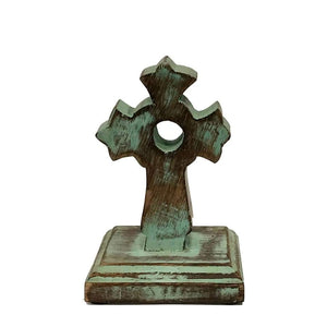 Carved Wood Louis Tabletop Cross