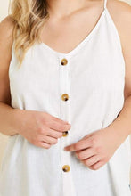 Load image into Gallery viewer, Plus Sleeveless Linen Button-Down Tank