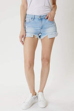 Load image into Gallery viewer, Light washed distressed denim shorts