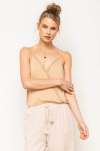 Load image into Gallery viewer, Lace trimmed wrap tank top