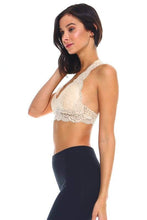 Load image into Gallery viewer, One-size Beige Lace Bralette