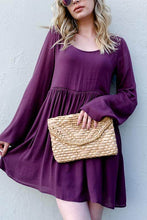 Load image into Gallery viewer, Purple Back Lace Button Down Dress