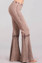 Load image into Gallery viewer, Taupe mineral washed bell bottom pants