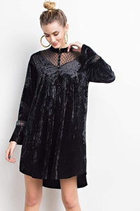 Black velvet & Lace hi-lo dress