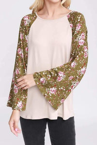 Floral Bell Sleeve Top