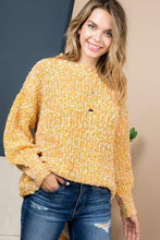 Load image into Gallery viewer, YELLOW TWISTED BACK OPEN PRINTED SWEATER