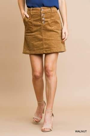 Walnut Corduroy mini skirt