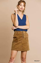 Load image into Gallery viewer, Walnut Corduroy mini skirt