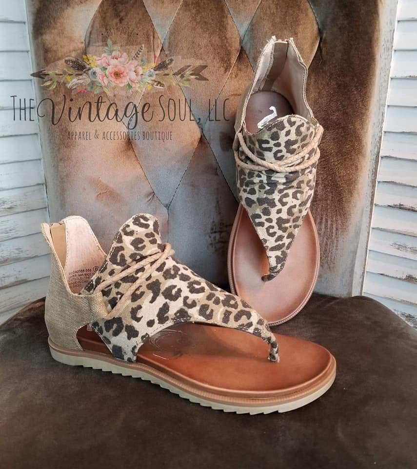 Leopard Sparta Sandal The Vintage Soul Boutique LLC