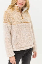 Load image into Gallery viewer, Mustard two tone faux Sherpa pullover