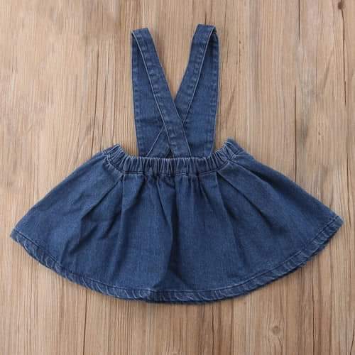 Girl's Denim suspender skirt