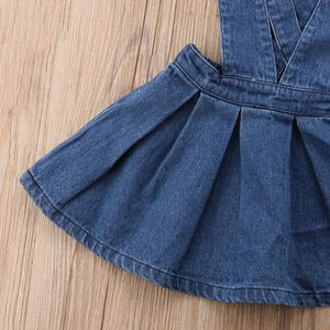 Girl's Denim suspender skirt