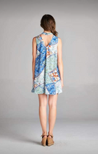 Load image into Gallery viewer, Mock neck floral mix print tunic dress