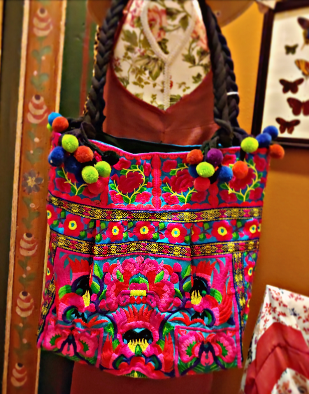 Bohemian embroidered tote bag