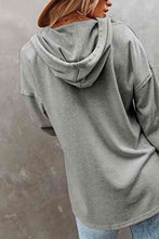 Load image into Gallery viewer, Buttoned Drop Shoulder Hoodie