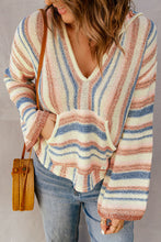 Load image into Gallery viewer, Striped Hooded Sweater with Kangaroo Pocket