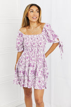 Load image into Gallery viewer, White Birch Touch of Elegance Full Size Floral Ruffle Mini Dress