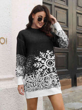 Load image into Gallery viewer, Snowflake Pattern Sweater Dress