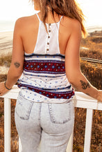 Load image into Gallery viewer, Printed Button-Back Sleeveless Top