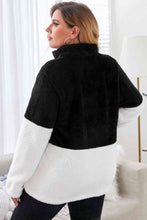 Load image into Gallery viewer, Plus Size Half Zipper Fleece Sweatshirt with Pocket