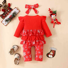 Load image into Gallery viewer, Snowflake Bow Detail Jumpsuit