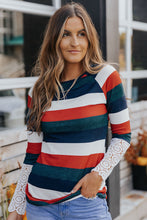 Load image into Gallery viewer, Double Take Striped Round Neck Raglan Sleeve Tee