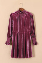 Load image into Gallery viewer, Smocked Mock Neck Long Sleeve Dress